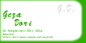 geza dori business card